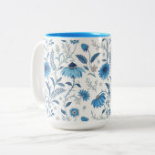 Tasse 2 Couleurs Chinoiserie Blue Echinacea Pattern (Devant gauche)