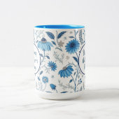 Tasse 2 Couleurs Chinoiserie Blue Echinacea Pattern (Centre)