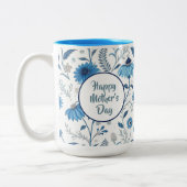 Tasse 2 Couleurs Chinoiserie Blue Echinacea Pattern (Gauche)