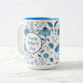 Tasse 2 Couleurs Chinoiserie Blue Echinacea Pattern (Devant gauche)