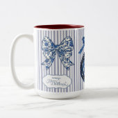 Tasse 2 Couleurs Chinoiserie Chic Bleu Noël (Gauche)