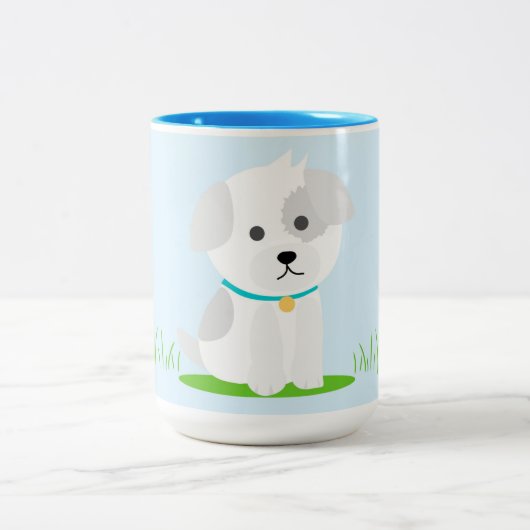 Tasse 2 Couleurs Chiot (Centre)