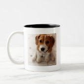 Tasse 2 Couleurs Chiot 2 de beagle (Gauche)