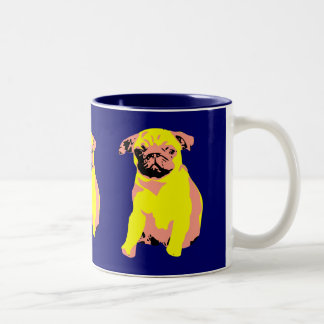 Tasse 2 Couleurs Chiot "amour de carlin de Puggy "