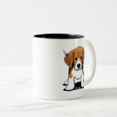 Tasse 2 Couleurs Chiot Beagle Mignon (Devant droit)