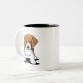 Tasse 2 Couleurs Chiot Beagle Mignon (Devant gauche)