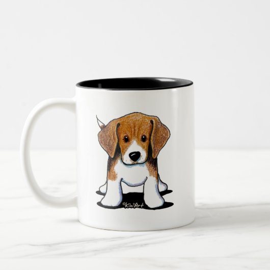 Tasse 2 Couleurs Chiot Beagle Mignon (Gauche)