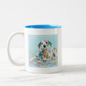 Tasse 2 Couleurs Chiot dalmatien (Gauche)