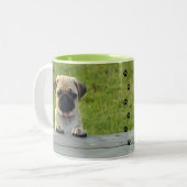 Tasse 2 Couleurs Chiot de carlin (Devant gauche)