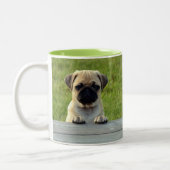 Tasse 2 Couleurs Chiot de carlin (Gauche)