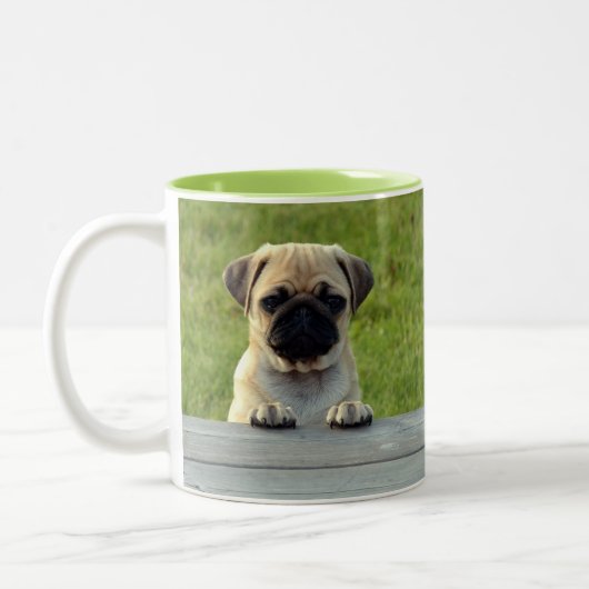 Tasse 2 Couleurs Chiot de carlin (Gauche)