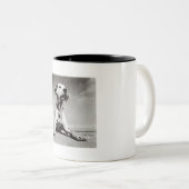 Tasse 2 Couleurs Chiot de Dalmation (Devant droit)
