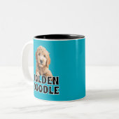 Tasse 2 Couleurs Chiot de Doodle Doré (Devant gauche)