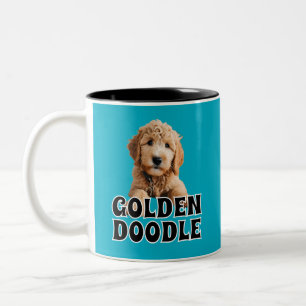 Tasse 2 Couleurs Chiot de Doodle Doré