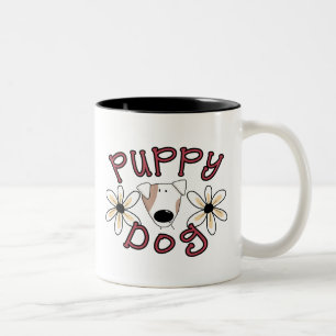 Tasse 2 Couleurs Chiot de fleurs
