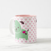 Tasse 2 Couleurs Chiot de Kawaii (Devant gauche)