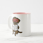 Tasse 2 Couleurs Chiot de Labrador de chocolat de hippie (Devant gauche)