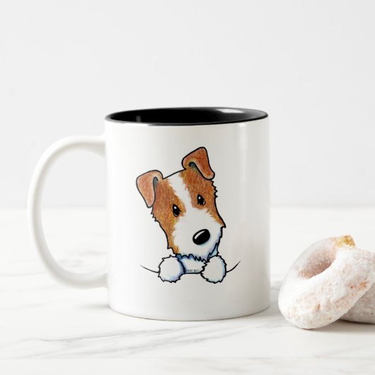 Tasse 2 Couleurs Chiot Jack Russell (Avec donut)