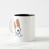 Tasse 2 Couleurs Chiot Jack Russell (Devant gauche)