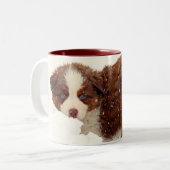 Tasse 2 Couleurs Chiots australiens de berger (Devant gauche)