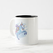 Tasse 2 Couleurs Chipmunk et Unicorn, Amis magiques (Devant gauche)