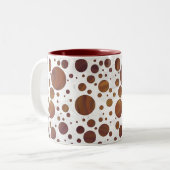 Tasse 2 Couleurs Chocolat Carmel Swirl Polka Dot (Devant gauche)