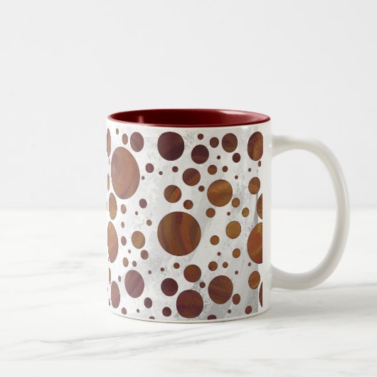 Tasse 2 Couleurs Chocolat Carmel Swirl Polka Dot (Droit)