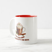 Tasse 2 Couleurs Chocolat chaud de Noël est Cool (Devant gauche)