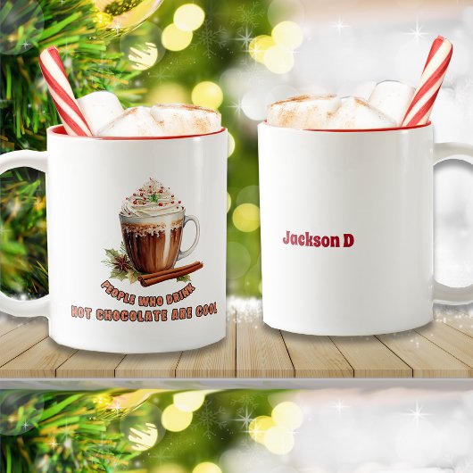 Tasse 2 Couleurs Chocolat chaud de Noël est Cool