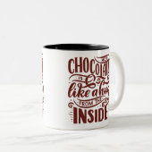 Tasse 2 Couleurs Chocolat chaud est comme un câlin (Devant droit)