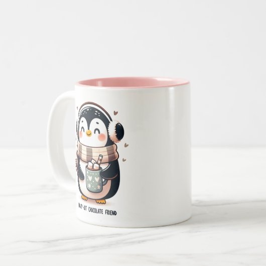 Tasse 2 Couleurs Chocolat chaud froid ami (Devant gauche)