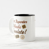 Tasse 2 Couleurs Chocolat de sténographe judiciaire (Devant gauche)