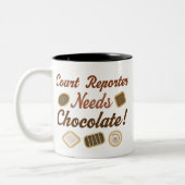 Tasse 2 Couleurs Chocolat de sténographe judiciaire (Gauche)