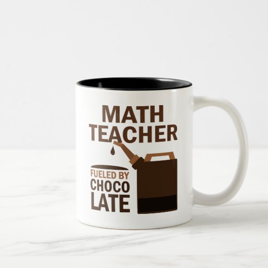 Tasse 2 Couleurs Chocolat (drôle) de professeur de maths (Droit)