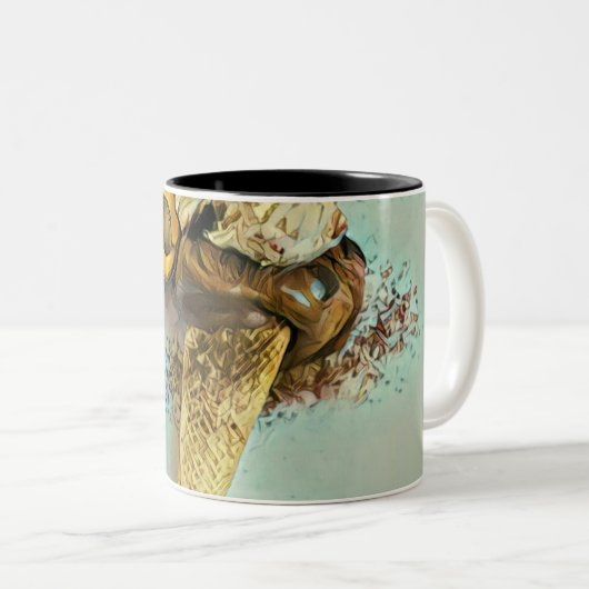 Tasse 2 Couleurs Chocolat glacé amant cadeau (Devant droit)