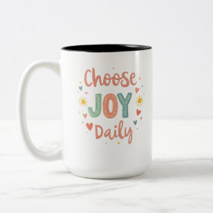 Tasse 2 Couleurs Choisissez l'icône Joy Daily Pastel Doodle