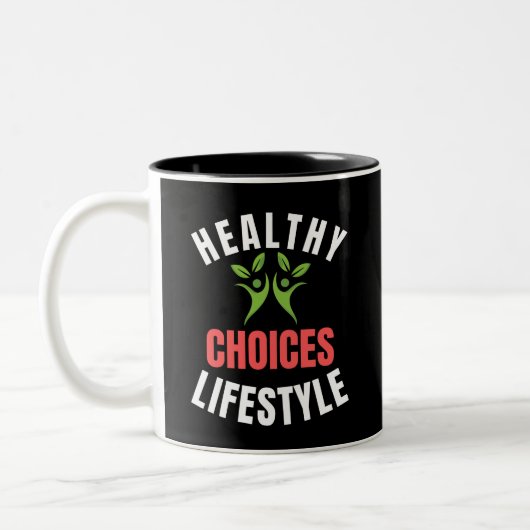 Tasse 2 Couleurs Choix d'un mode de vie sain (Gauche)