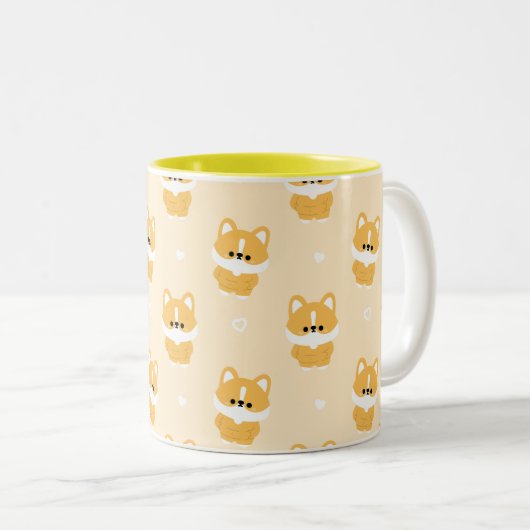 Tasse 2 Couleurs Chonky Corgi (Devant droit)