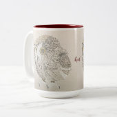 Tasse 2 Couleurs Chouette à café (Devant gauche)