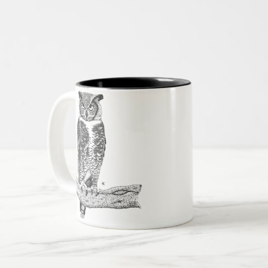 Tasse 2 Couleurs Chouette à cornes (Devant gauche)