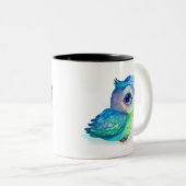 Tasse 2 Couleurs Chouette à mûre d'aquarelle (2) (Devant droit)