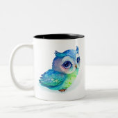 Tasse 2 Couleurs Chouette à mûre d'aquarelle (2) (Gauche)