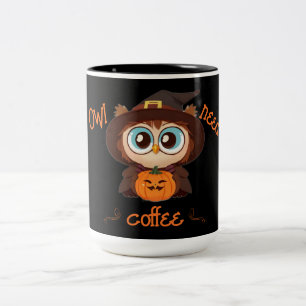 Tasse 2 Couleurs Chouette/Automne/Automne/Halloween/citrouille