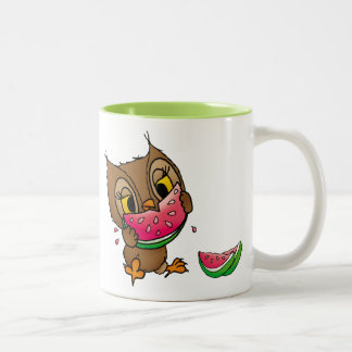 Tasse 2 Couleurs Chouette avec le melon d'eau
