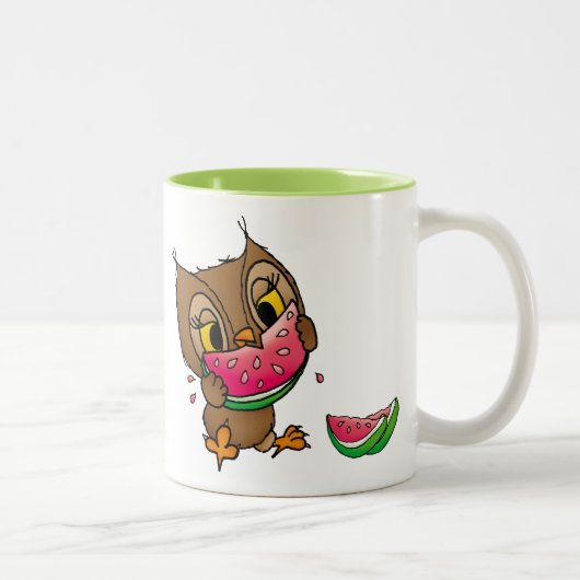 Tasse 2 Couleurs Chouette avec le melon d'eau (Droit)