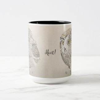 Tasse 2 Couleurs Chouette Calligraphie