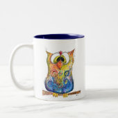 Tasse 2 Couleurs Chouette confuse mignonne Whimsical (Gauche)