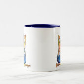Tasse 2 Couleurs Chouette confuse mignonne Whimsical (Centre)
