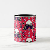 Tasse 2 Couleurs Chouette d'art populaire (Centre)