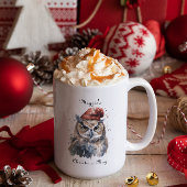 Tasse 2 Couleurs Chouette d'hiver enchantée, personnalisée